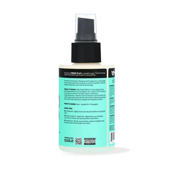 The Doux – O.P.P. One-Pass Press Spray thermoprotecteur pour cheveux texturés – 118 ml