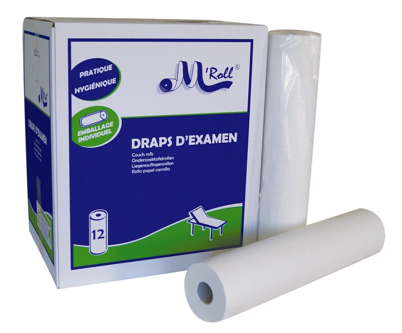 DRAPS LISSE D'EXAMEN CARTON DE 12 ROULEAUX M ROLL