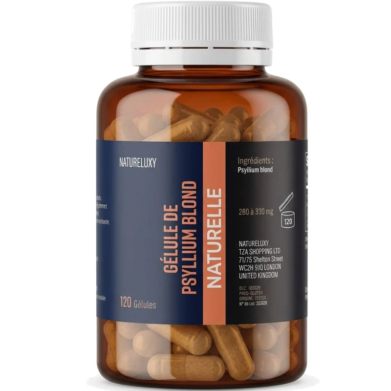 Psyllium Blond 120 Gélules Végétales – Origine Inde – Complément Alimentaire
