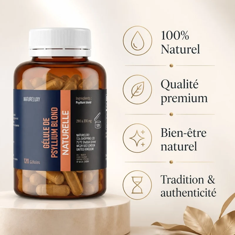Psyllium Blond 120 Gélules Végétales – Origine Inde – Complément Alimentaire
