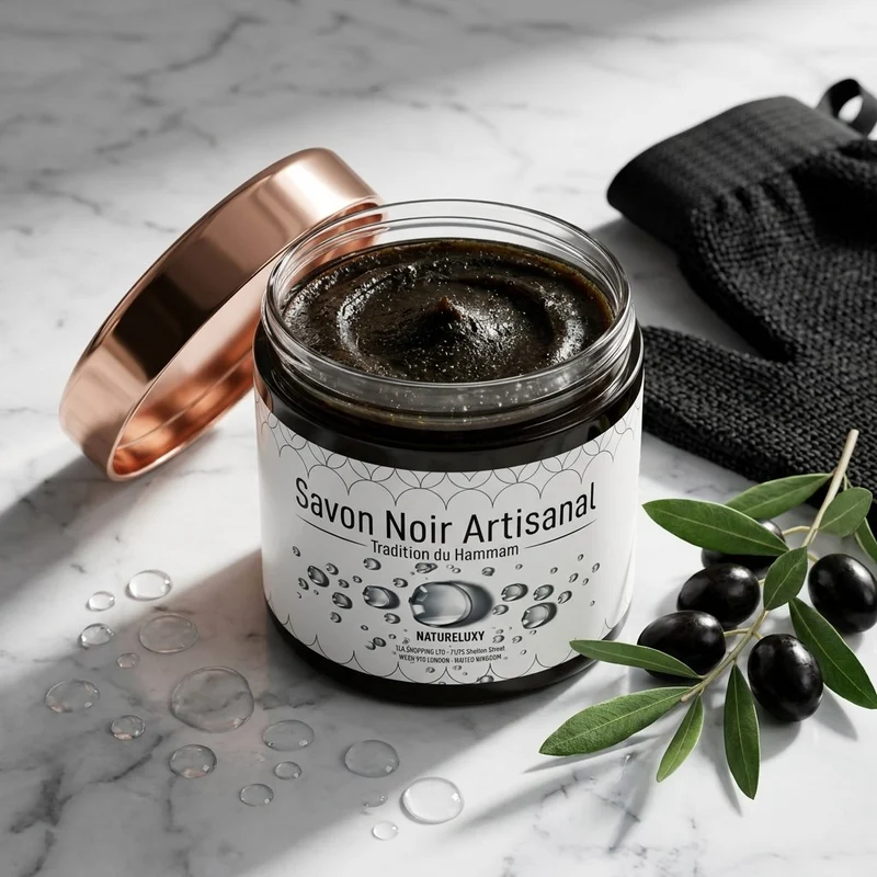 Savon noir marocain 300 g – Pâte exfoliante pour hammam (usage externe)