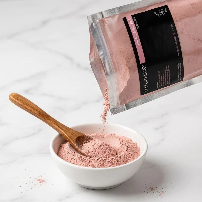 Argile rose en poudre 250 g – Usage externe (masque visage, cheveux, bain)