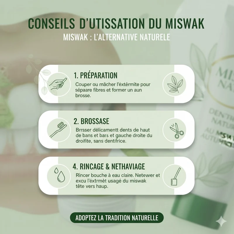 Pack Hygiène Naturelle : 20 Siwak Arak + 5 Dentifrices Miswak Dabur Sans Fluor