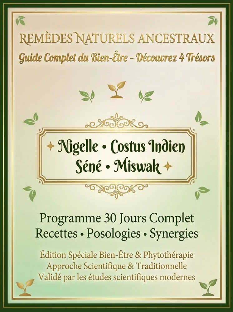 E-book - Pack Bien-être Naturel Complet | Nigelle + Costus + Séné + 5 Miswak |