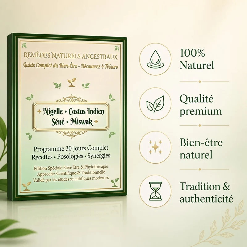 E-book - Pack Bien-être Naturel Complet | Nigelle + Costus + Séné + 5 Miswak |