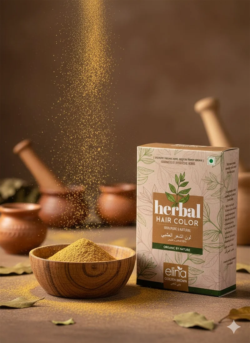 Coloration capillaire végétale Golden Brown – herbes ayurvédiques