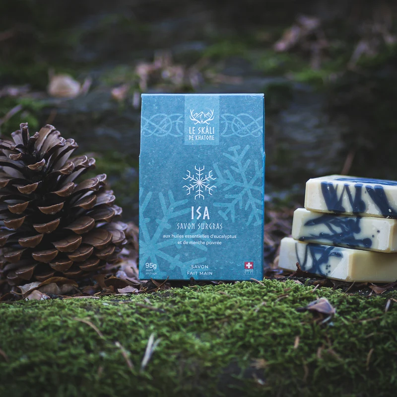 Savon artisanal Isa - Menthe poivrée et eucalyptus