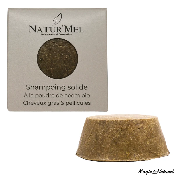 Shampoing solide au neem bio - cheveux gras et pelliculaire