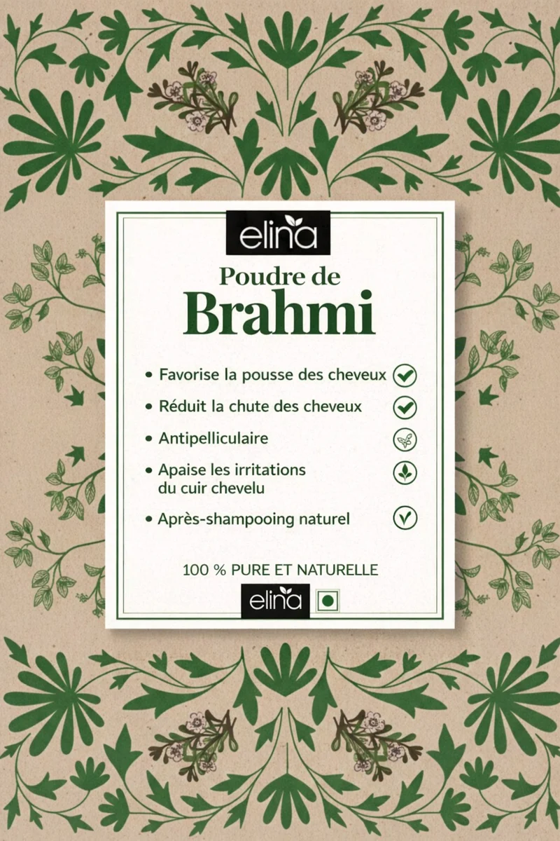 Poudre de Brahmi 100 g – soin capillaire en poudre