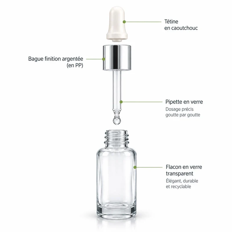 Flacon Orohena avec pipette en verre