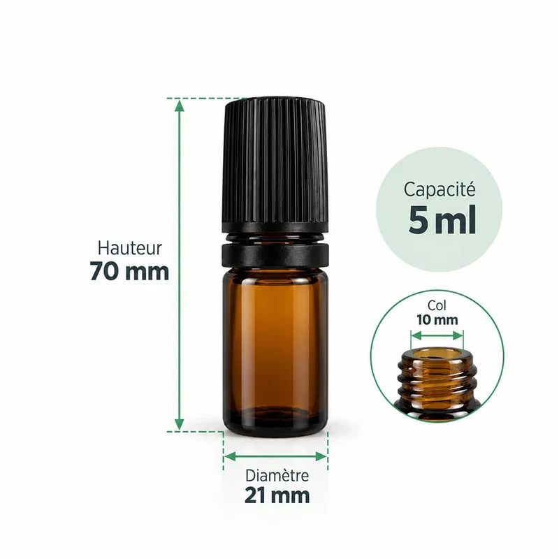 Roll-on en verre ambré et bille inox