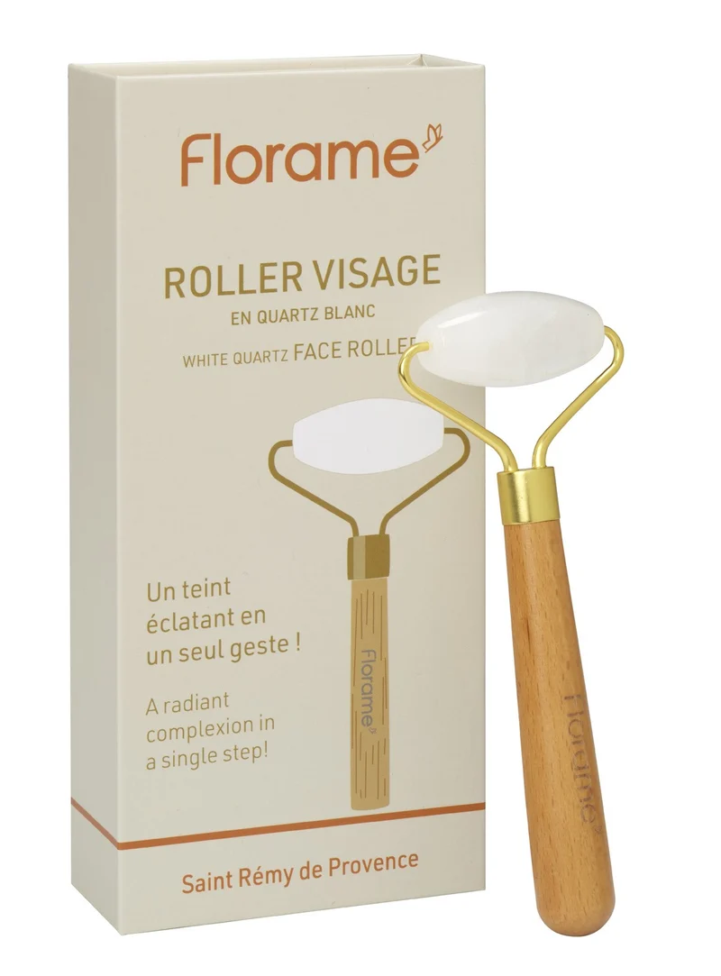 Roller visage en quartz blanc