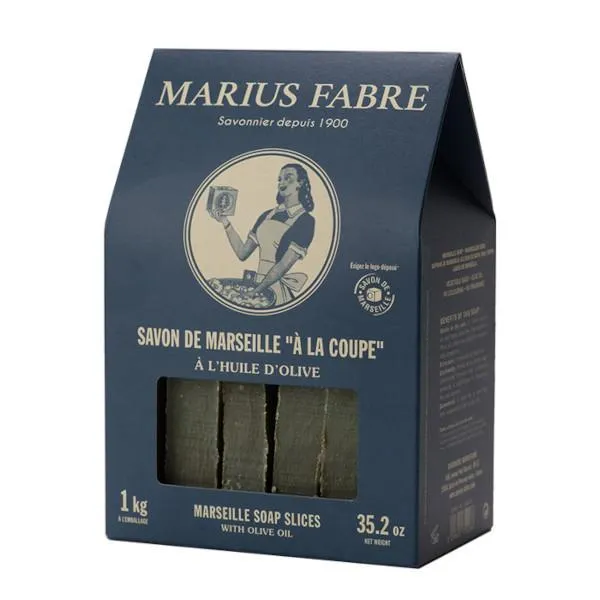 Savon de Marseille vert 1kg en tranches