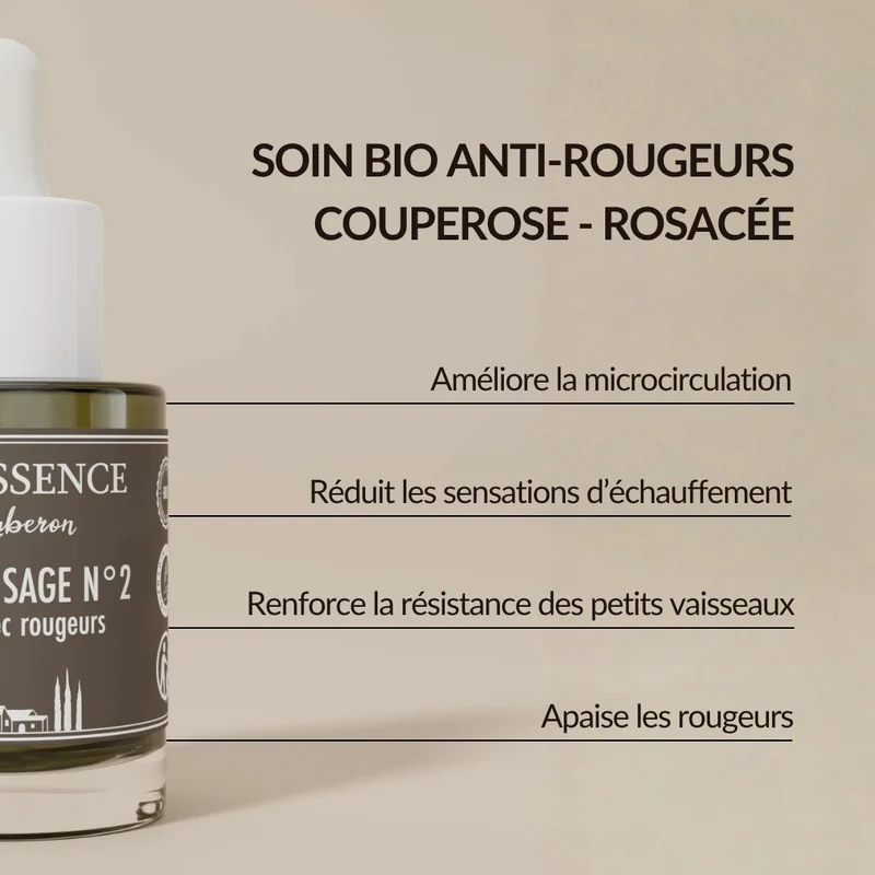 Peau avec rougeurs - Sérum visage n°2 bio