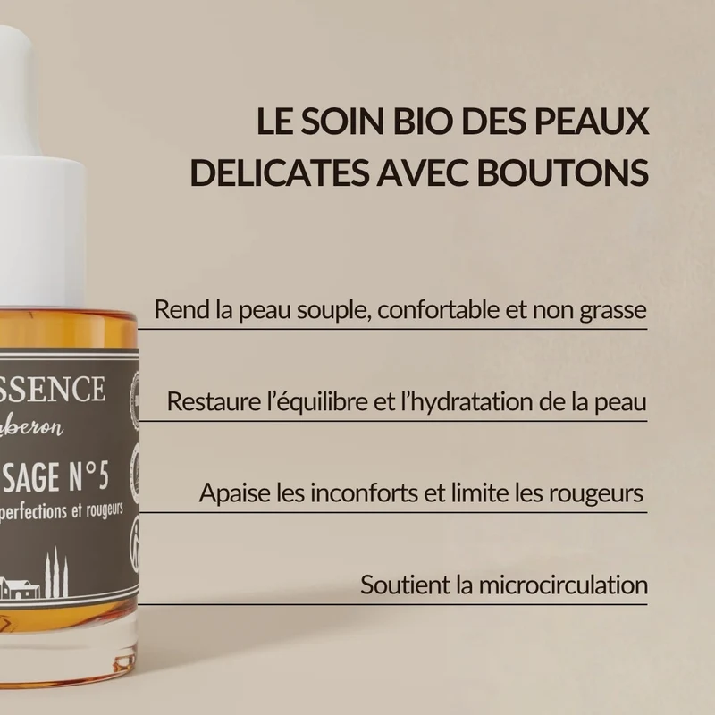 Peau avec Imperfections et Rougeurs - Sérum visage n°5 bio