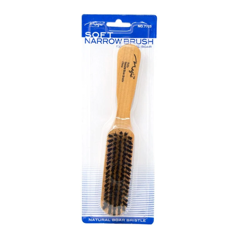 Magic Collection - Brosse Poils de Sanglier Naturel Doux #7725 "Natural Boar Bristle Soft Narrow Brush" #7725