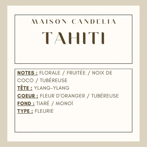 Bougie Jesmonite Tahiti - Monoï - 250g