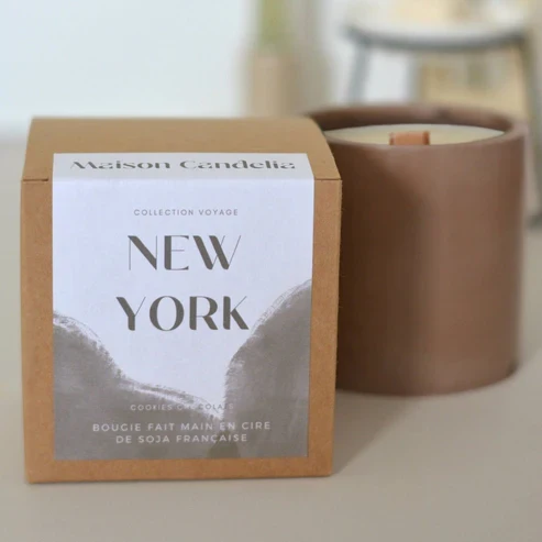 Bougie Jesmonite New-York - Cookie Chocolat - 250g