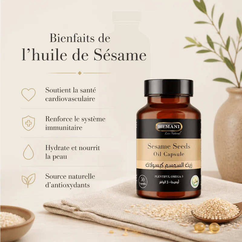 50 Capsules de Sésame - Hemani