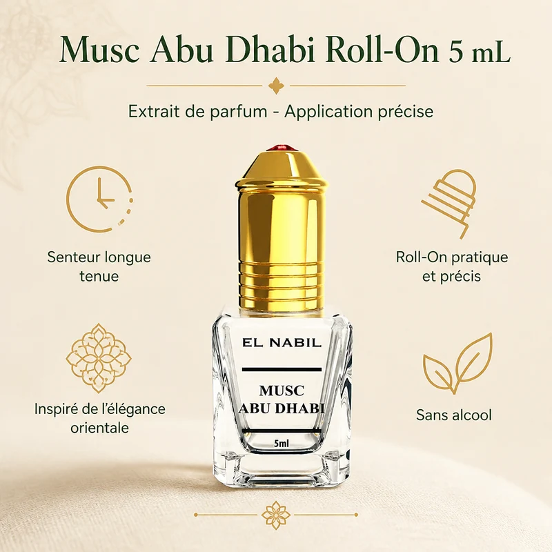 2X Musc Abu Dhabi avec applicateur Roll-On - 5mL