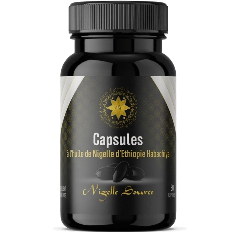 Capsules d’Huile de Nigelle d’Éthiopie – 60 capsules (500 mg) – Habachiya