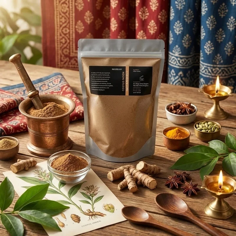 20 kg Costus Indien en Poudre 100% Naturel (Origine Inde) — Emballage 1 kg x20