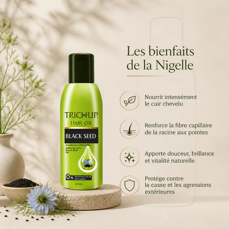 Huile capillaire à la Graine de Nigelle Trichup - 200mL