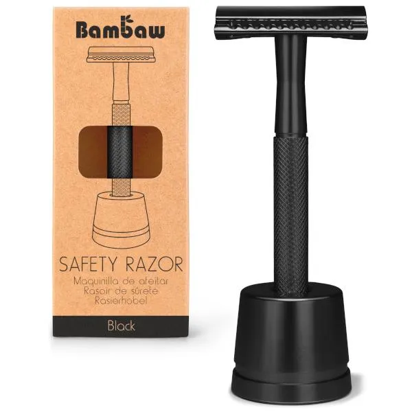 Rasoir de sureté métal avec support - différent coloris
