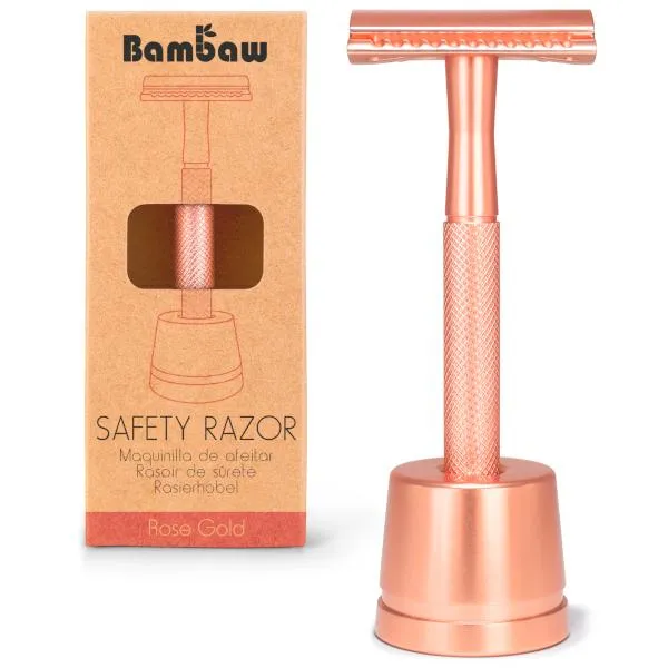 Rasoir de sureté métal avec support - différent coloris