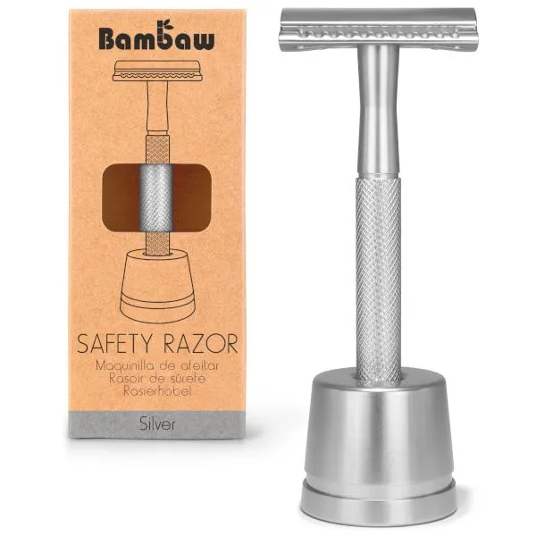 Rasoir de sureté métal avec support - différent coloris