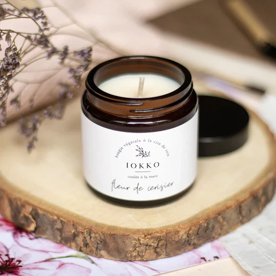 Bougie Iokko Verre - Fleur de cerisier