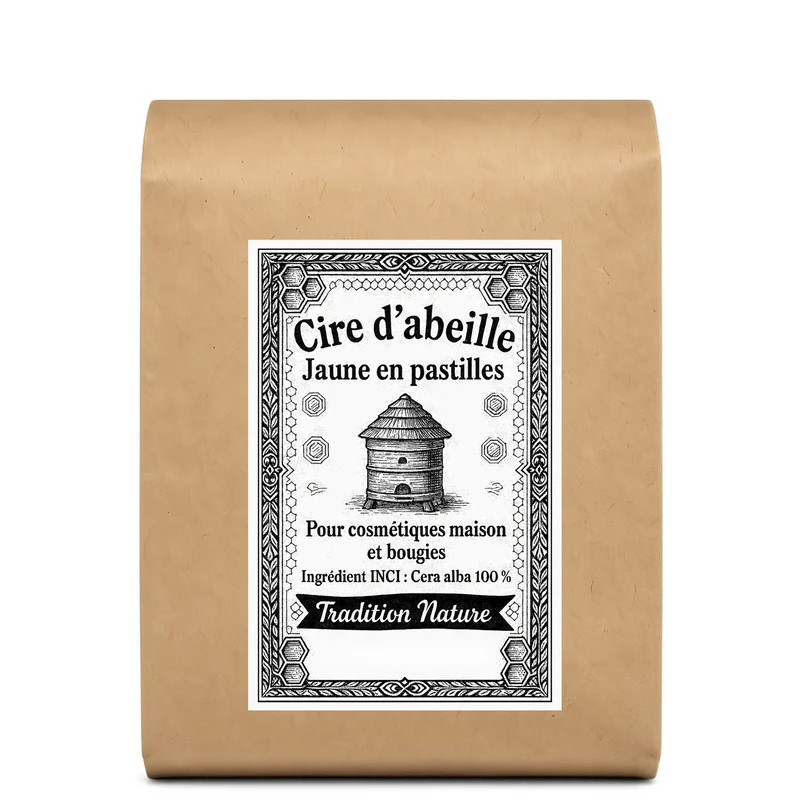 Cire d'abeille jaune naturelle en pastille