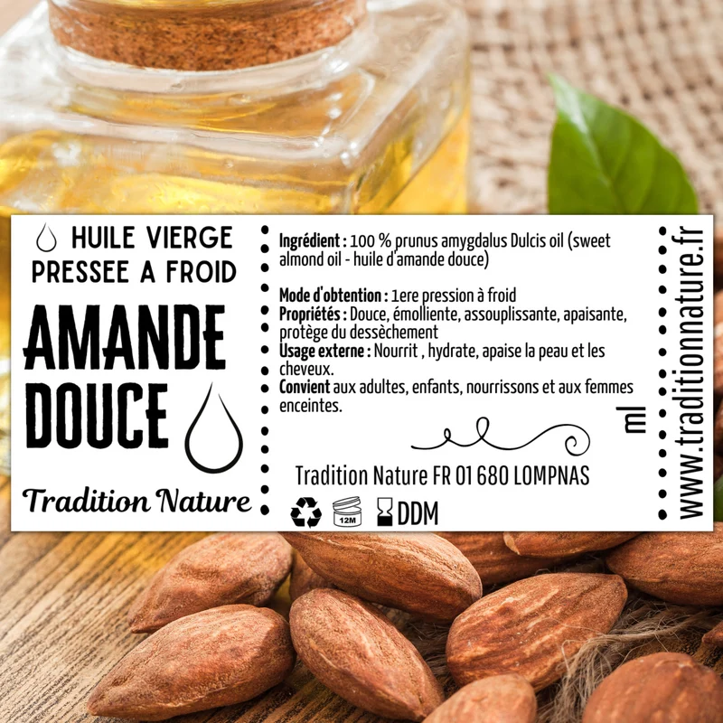 Huile vierge d'amande douce - 100 ml