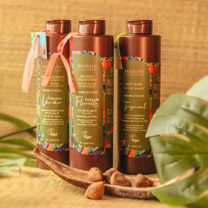 Brazilian Secrets Hair - Kit lissage à base de protéines Força da Floresta - (3 x 1000ml)