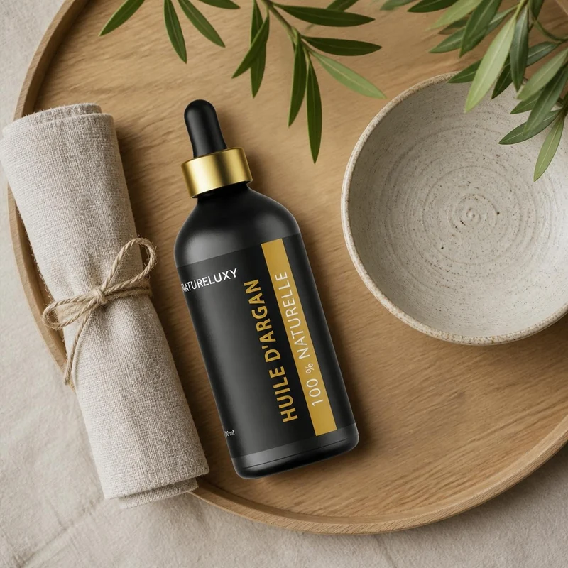 2×100 mL Huile d’Argan 100% Naturelle – Pipette – Soin Peau & Cheveux