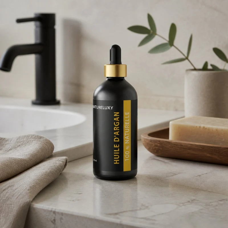 2×100 mL Huile d’Argan 100% Naturelle – Pipette – Soin Peau & Cheveux