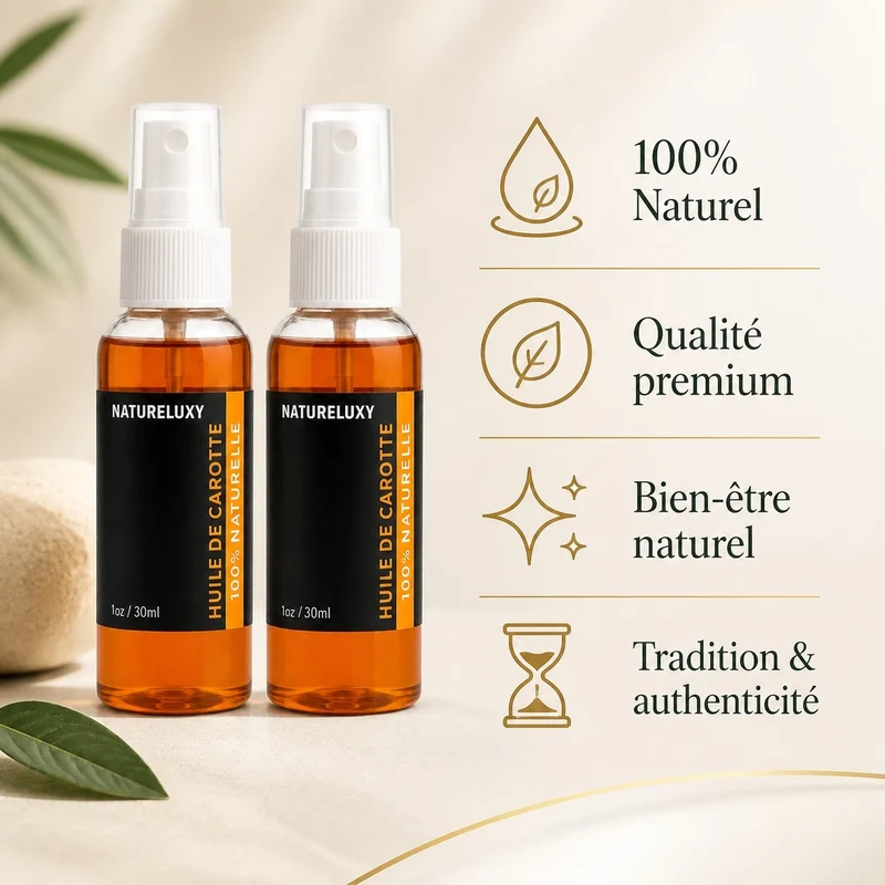 2 Flacons Huile de Carotte 30mL spray 100% naturelle