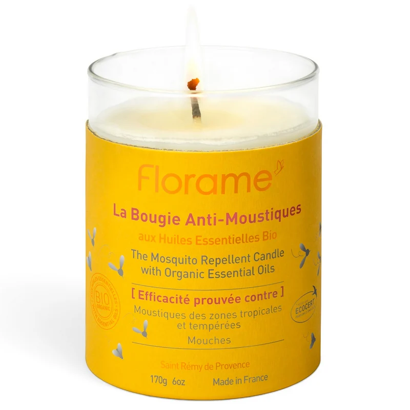 Bougie Anti-Moustiques Aux Huiles Essentielles