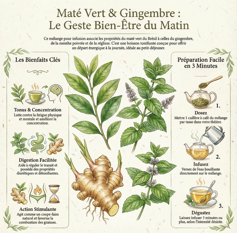Maté vert et gingembre menthe | Yerba mate infusion