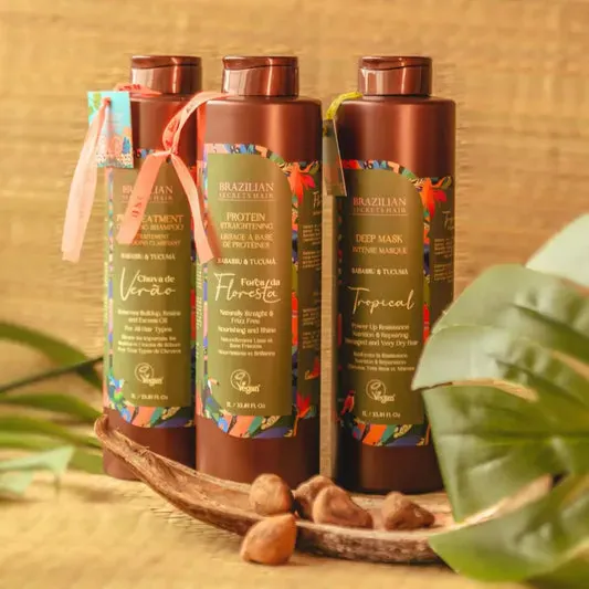 Brazilian Secrets Hair -Força da Floresta - Kit lissage à la protéine - (3 x 120ml)