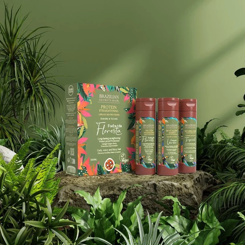 Brazilian Secrets Hair -Força da Floresta - Kit lissage à la protéine - (3 x 120ml)