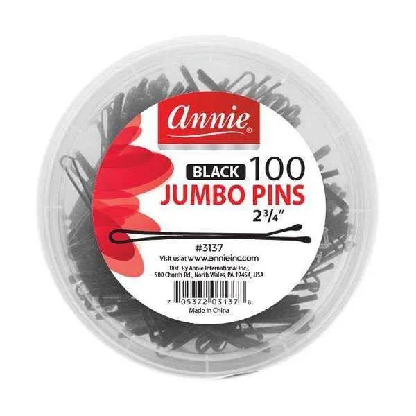 Annie - 100 Epingles à Cheveux Jumbo Pins 2 3/4" Black #3137