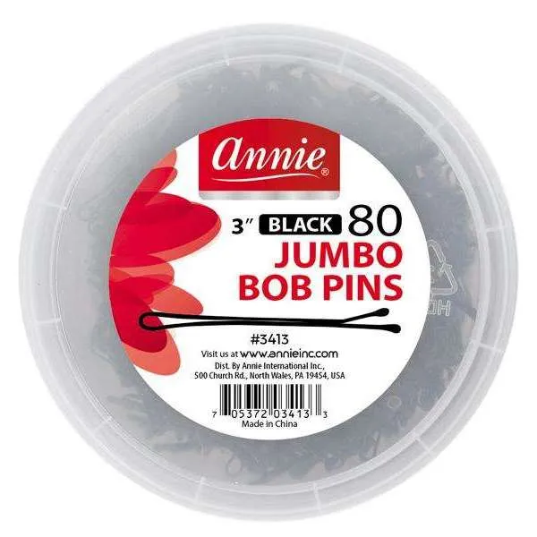 Annie - Epingles Pour Cheveux Jumbo Bob Pins Black 80 - #341