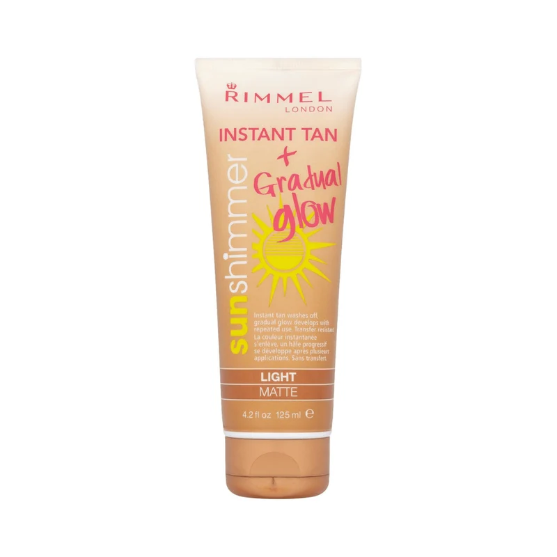 Rimmel - Bronzage Instantanée 2 en 1 "Tan Gradual Glow Sun Shimmer Light Matte" - 125 ml