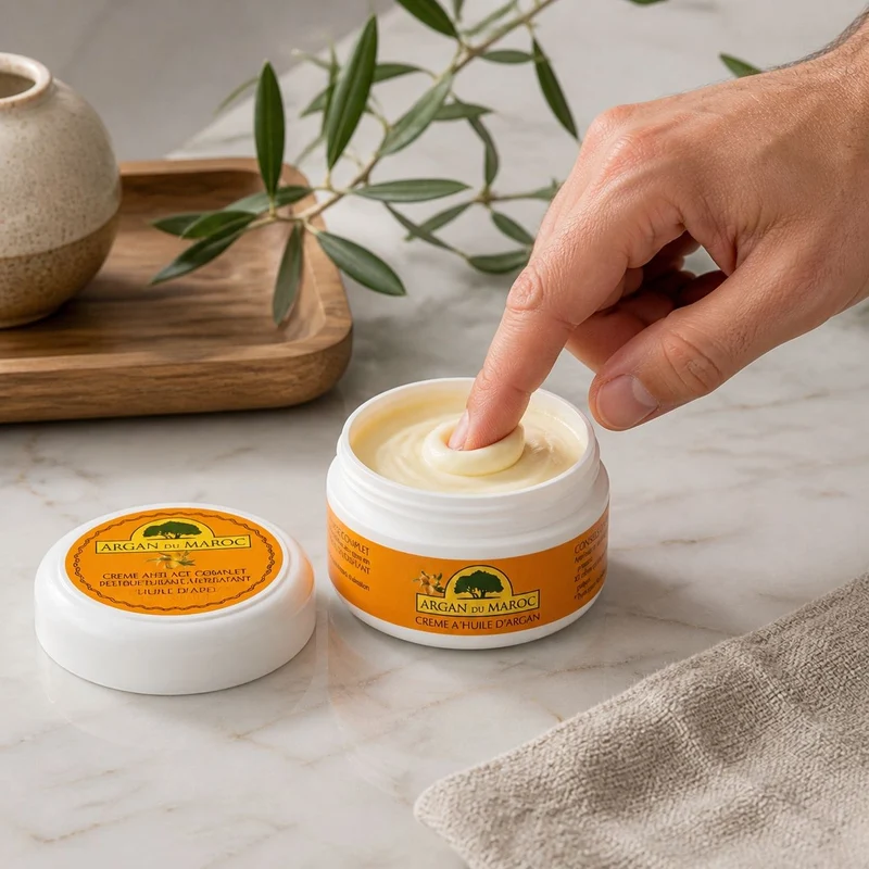 Lot de 2 Crèmes Anti-Rides à l’Huile d’Argan du Maroc – Soin Visage & Contour des Yeux Jour/Nuit – 2 x 100 mL