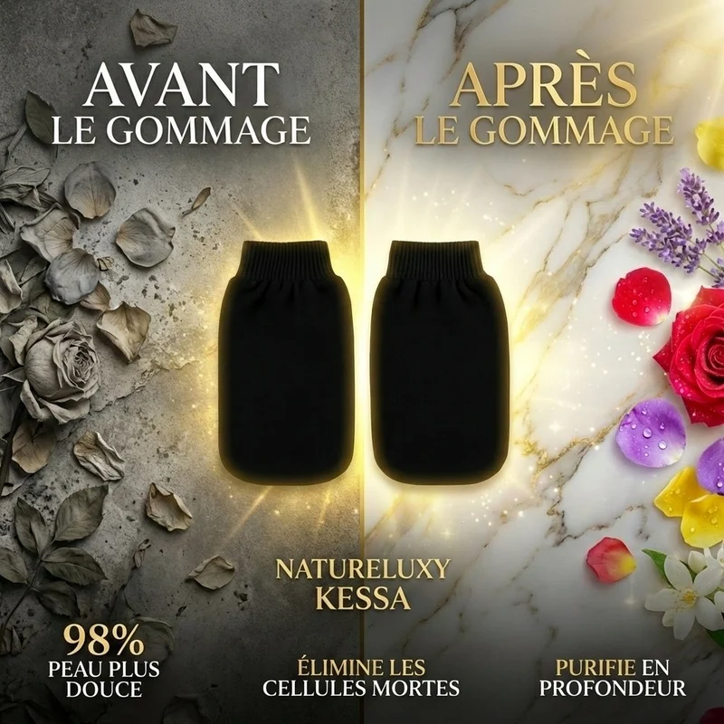 Lot de 2 Gants de Gommage Kessa Haute Qualité