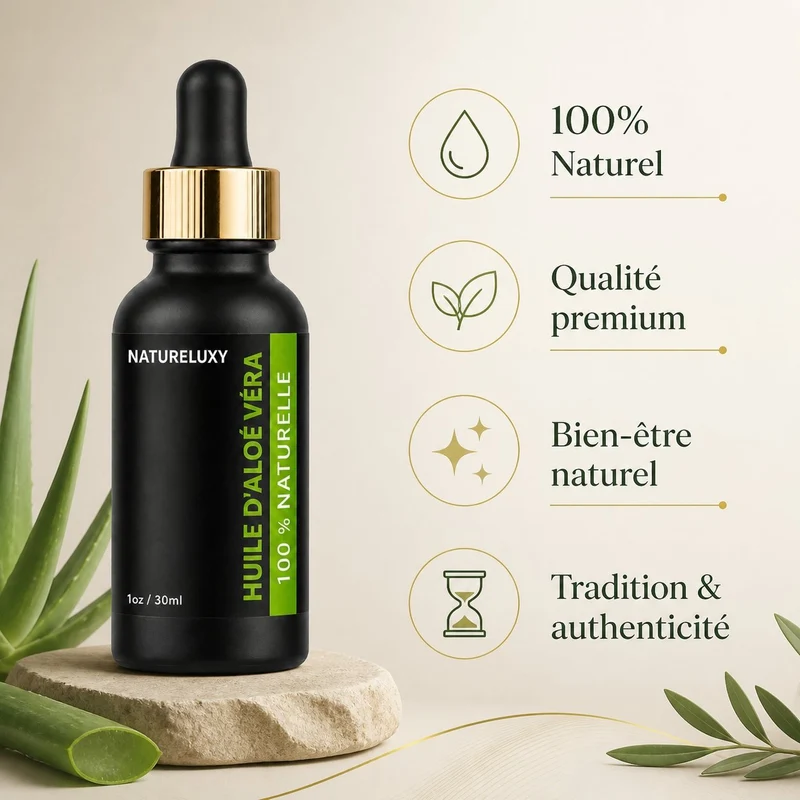 Huile d'Aloé Vera 30mL pipette + Huile d'Aloé Vera 30mL 100% Naturelle Spray