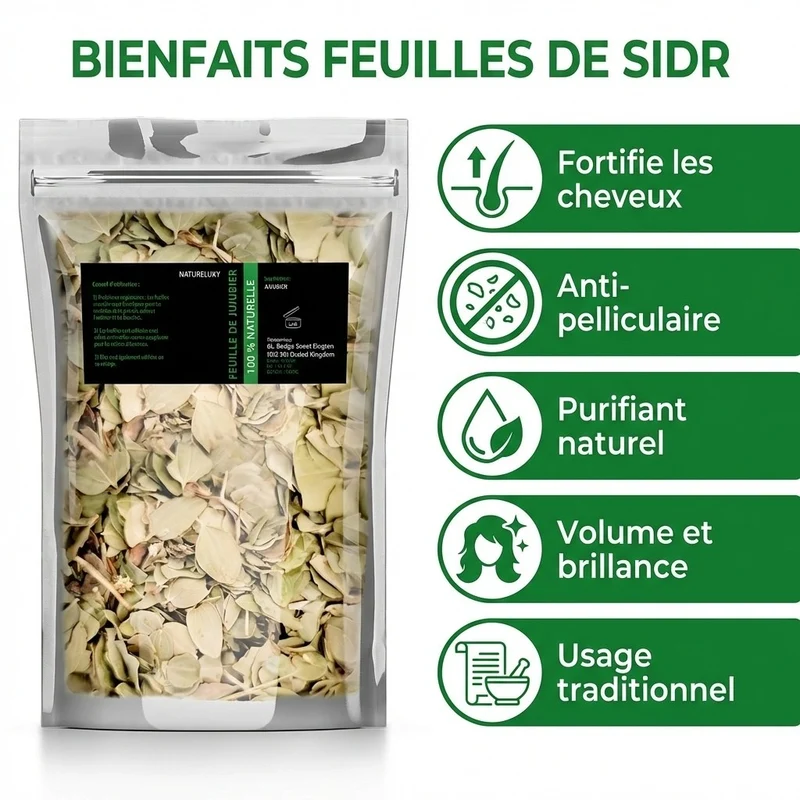 Feuilles de Sidr Naturelle 100g - Feuilles de Jujubier Séchées