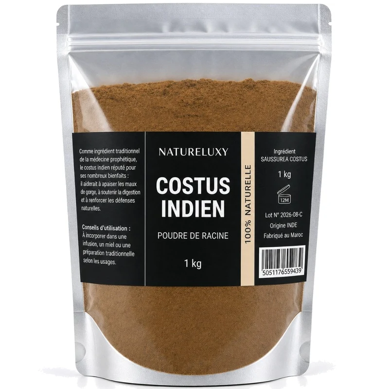 1kg Costus Indien en Poudre 100% Naturel – Poudre Végétale (Format 1kg)