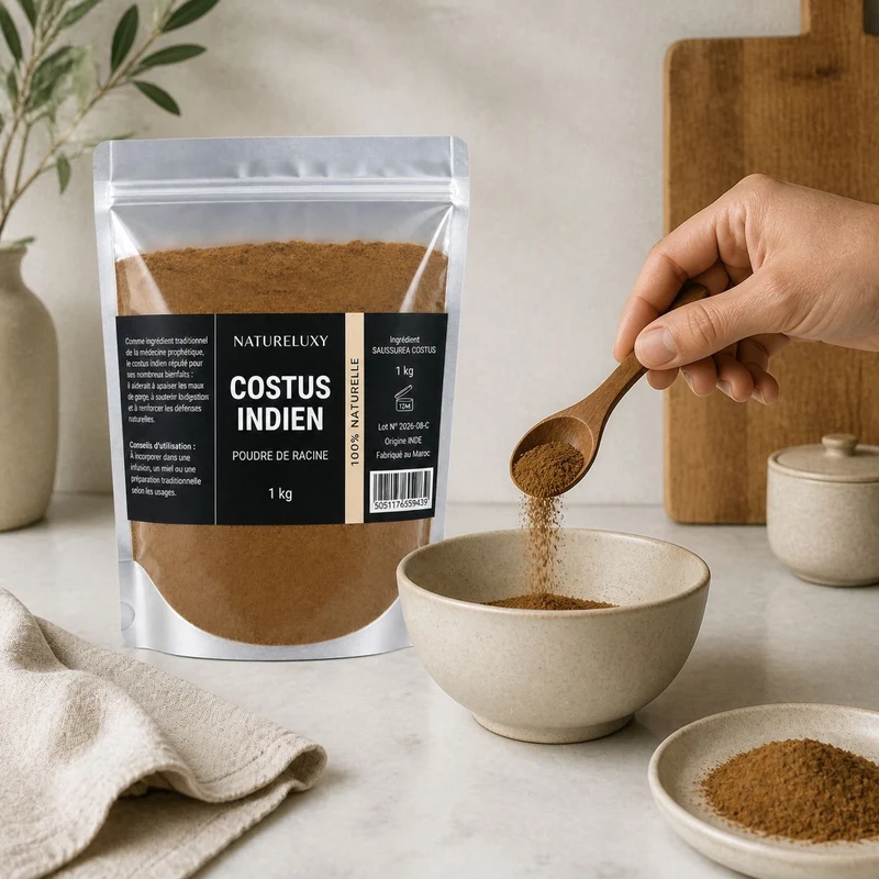 1kg Costus Indien en Poudre 100% Naturel – Poudre Végétale (Format 1kg)